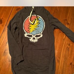 Grateful Dead Black Hoodie with Skull Graphic